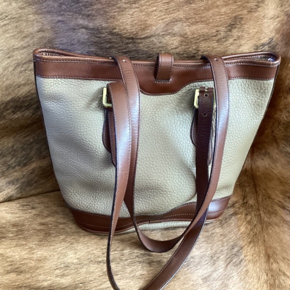 Vintage Dooney&Bourke Pebbled Leather Small Bucket Tote Handbag - Picture 2 of 11